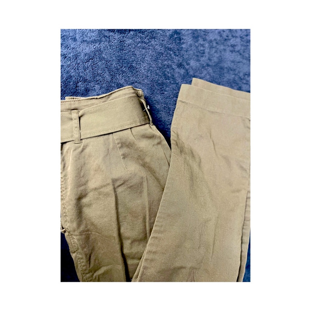 H&M Women's High Waisted Belted Trousers Brown  Size 8 NEW